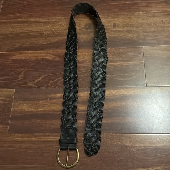 Faded Glory Black Braided Belt with Brass Buckle - Picture 3 of 5